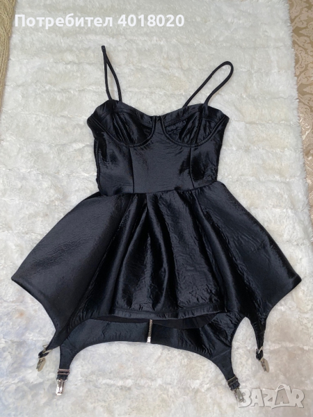 Черна мини рокля Replica-Moda XS, снимка 1