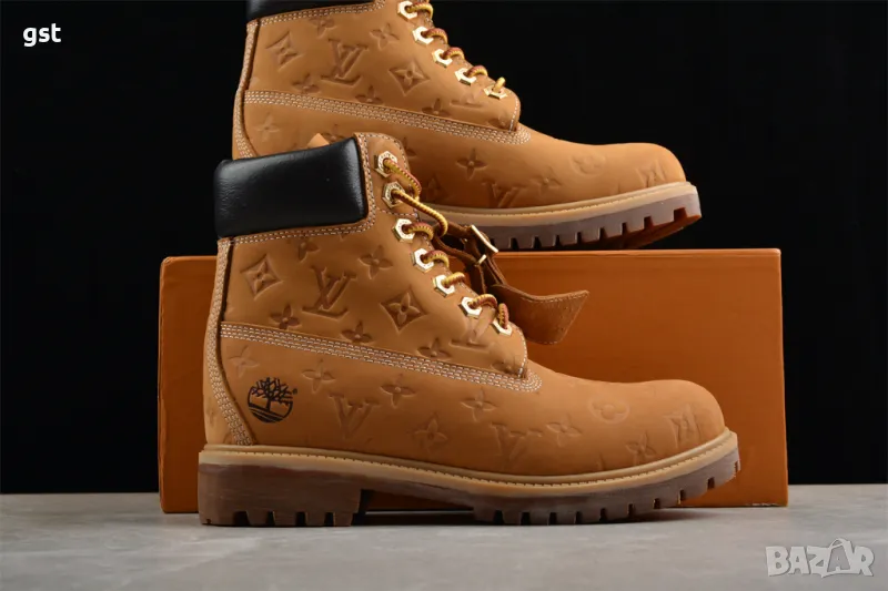 Wiw Rare Редки Louis Vuitton LV Timberland Pharrell Williams High Top Shoes Calfskin Handmade обувки, снимка 1