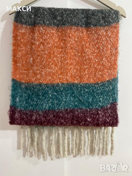 Пухен мек дълъг и широк зимен шал с ресни- 100% акрил, снимка 1