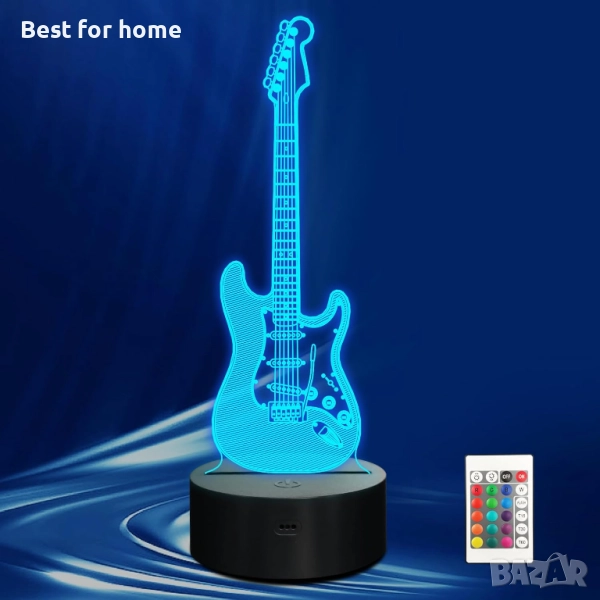 3D LED лампа за оптични илюзии с дистанционно управление и таймер, снимка 1