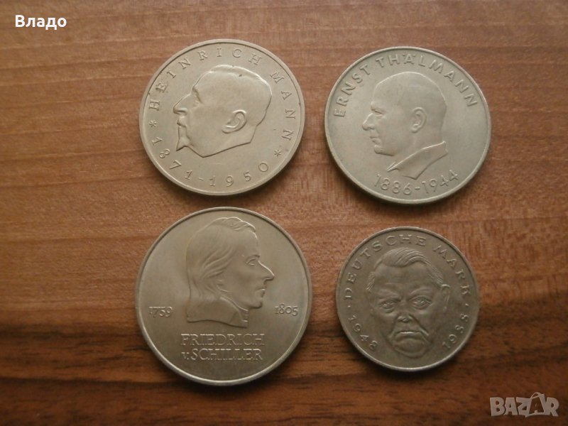 Лот германски юбилейни монети 20 марки 1971 и 1972, 2 марки 1990, снимка 1