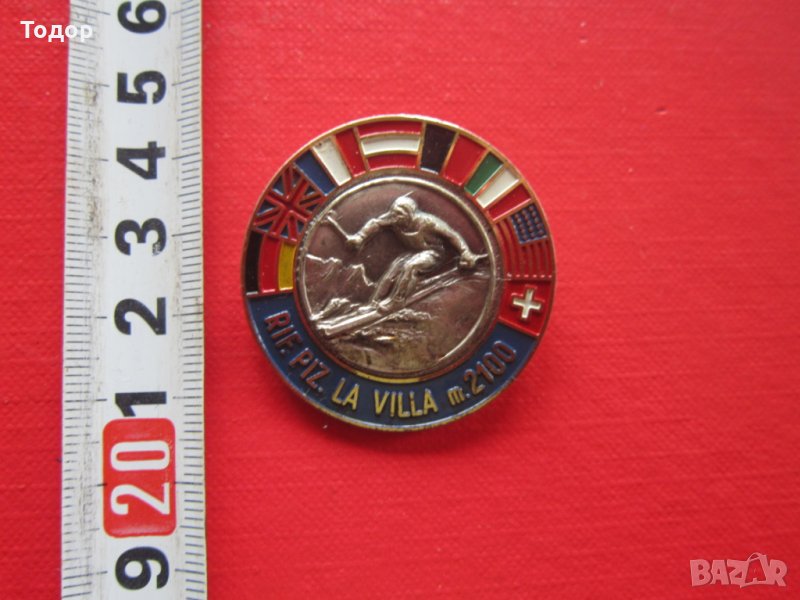 Уникален алпийски голям знак значка Лабор емайл, снимка 1