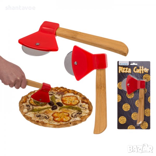 Нож за пица – брадва с дървена дръжка, снимка 1