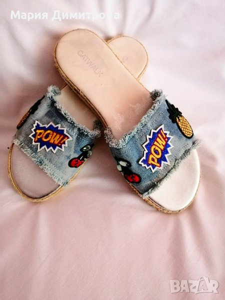 Дънкови чехли, снимка 1