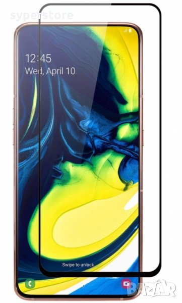 Стъклен протектор за Samsung Galaxy A80 A90 A908B 2019 FullFace версия Black, снимка 1