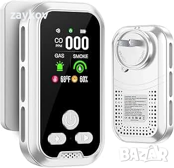 5-в-1 комбиниран детектор за въглероден оксид и аларма за дим и запалим природен газ, снимка 1