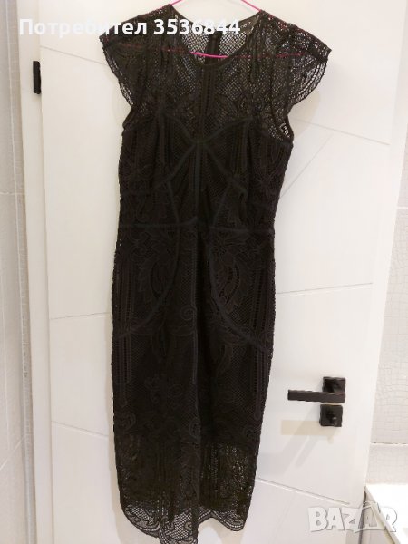 Официална миди рокля от черна дантела на Next , снимка 1