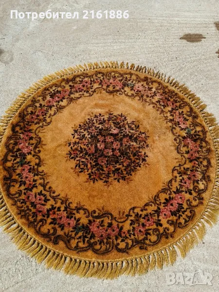 Кръгъл килим с ресни и диаметър 150 см, снимка 1