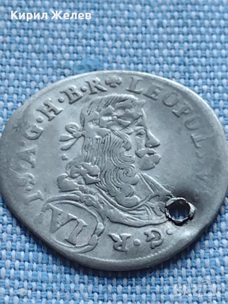 Сребърна монета 6 кройцера 1682г. Сент Виет Каринтия Леополд първи 13782, снимка 1