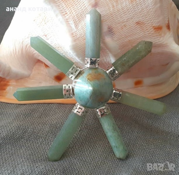 Седемлъчев енергиен генератор - Зелен авантюрин, снимка 1