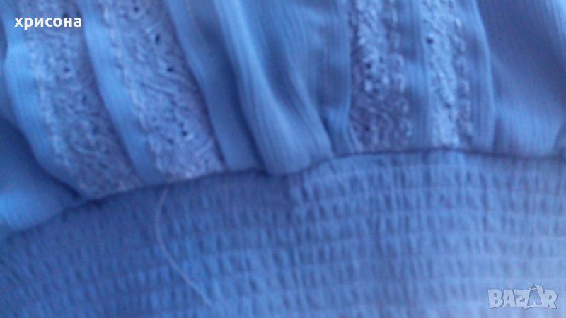 Тъмно синя ефирна блузка, снимка 1