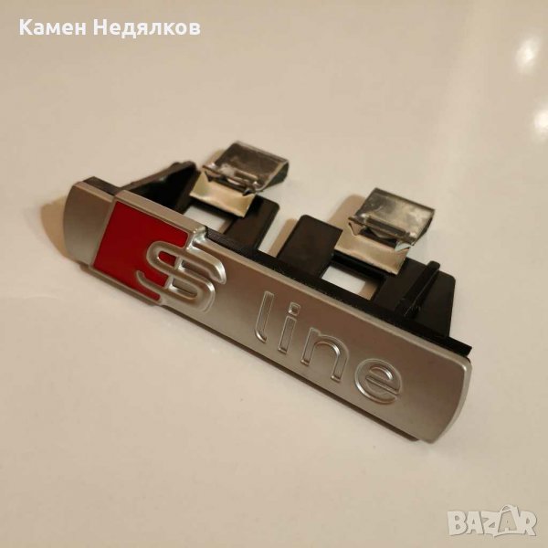 Емблема S line за предна решетка - Черна матова/Сива матова, снимка 1