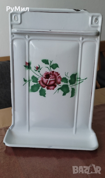 Емайлирана, стенна поставка/ закачалка за черпаци* Ретро* , снимка 1