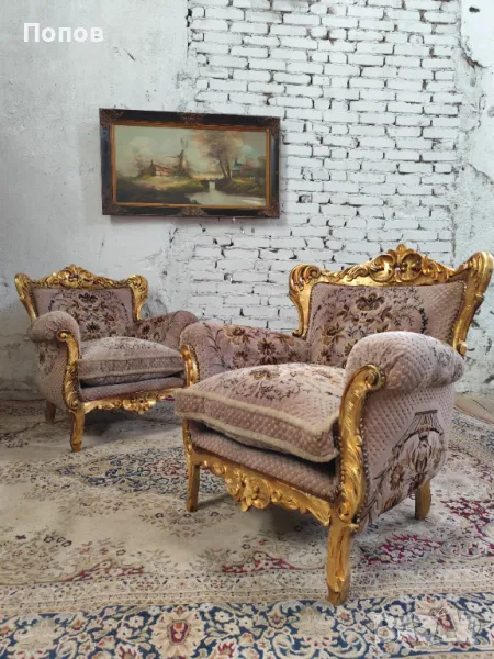 Двойка барокови кресла, снимка 1