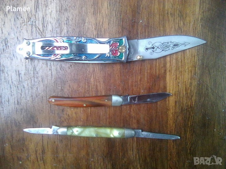 Три джобни ножчета китайско швейцарско и българско, снимка 1
