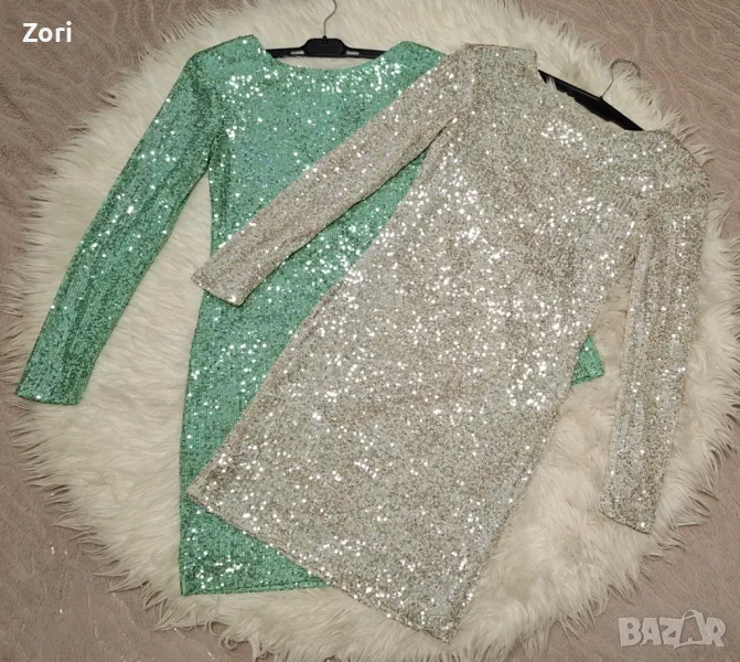 РАЗКОШНИ рокли целите в пайети и с леко отворен гръб в 2 цвята , снимка 1