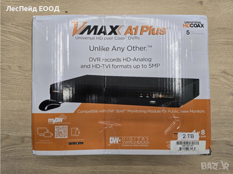 DVR WATCHDOG DW-VA1P8 8-канален 5MP 4K цифров видеорекордер, снимка 1