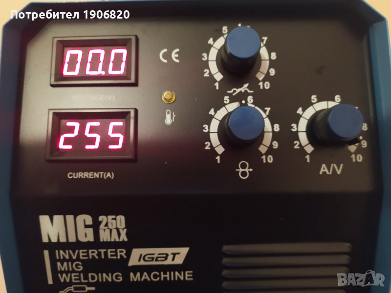 ТЕЛОПОДАВАЩ АПАРАТ MIG 250А – серия MAX PROFESSIONAL - ТЕЛОПОДАВАЩО  с транзистори ТОSHIBA, снимка 1