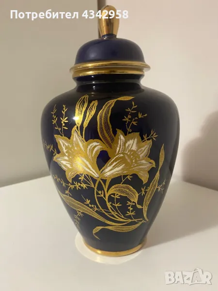 Ретро ваза. Порцелан.Кобалт. , снимка 1