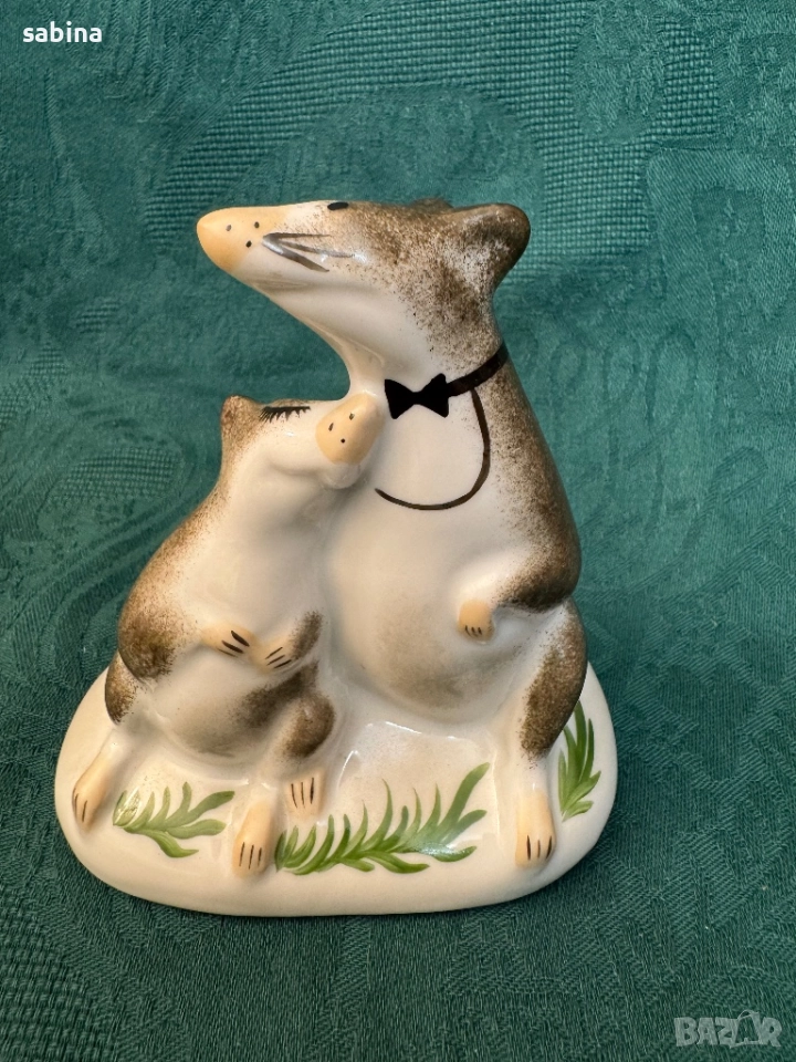 Статуетка „Влюбени плъхчета“. Дулевский фарфоровый завод (Дулево), руска, снимка 1