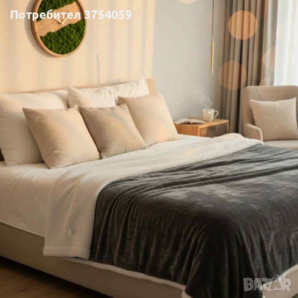 Топло и уютно дори в най-студените вечери – двустранно одеяло тип “Шерпа”, снимка 1