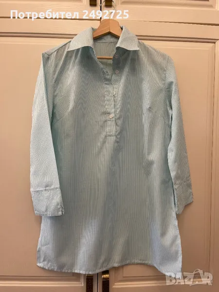 Туника риза бяло- тюркоаз, снимка 1
