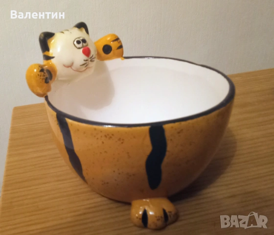 Интересен керамичен комплект чайник и купа, снимка 5 - Сервизи - 54129313