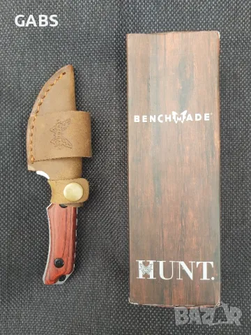 Ловен нож Benchmade HUNT малък с кожена кания, снимка 5 - Ножове - 50246576