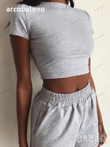 Нов летен едноцветен тесен секси моден ежедневен комплект от две части, 5цвята  , снимка 9 - Комплекти - 39898011