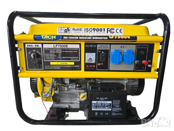 ПРОМОЦИЯ 7.5 KW Генератор за ток монофазен с дисплей с ел. старт - 15 Hp