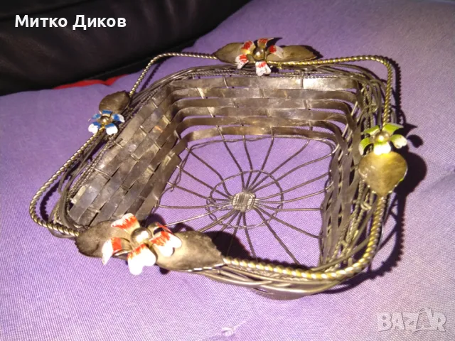 Метален поднос с цветчета, снимка 4 - Декорация за дома - 47441161