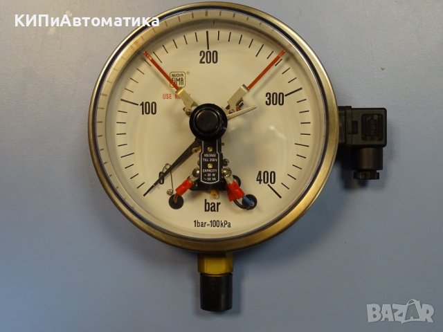 Ел. контактен Манометър Nuova Fima Ф 160, 400 bar, снимка 3 - Резервни части за машини - 39373982