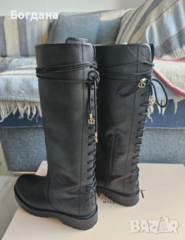 Черни ботуши Twinset, снимка 4 - Дамски ботуши - 53981515