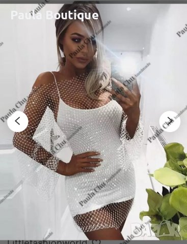 Рокля с камъни мрежа , снимка 2 - Рокли - 37432861