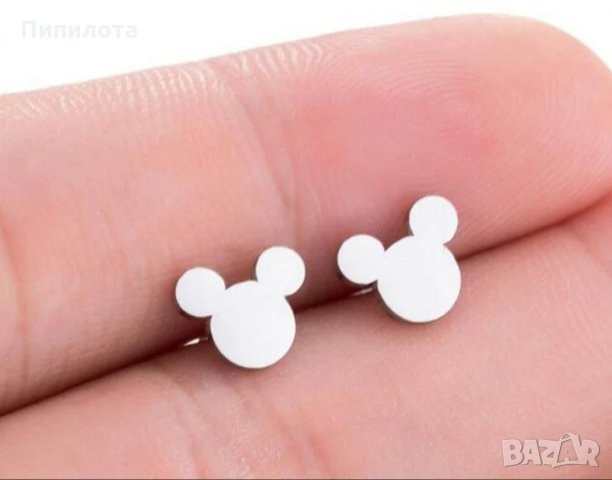 Метални обеци Мики Маус, снимка 4 - Обеци - 29510313