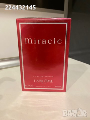 Lancome miracle l'eau de parfum 100ml EDP Barcode , снимка 1 - Дамски парфюми - 44329576