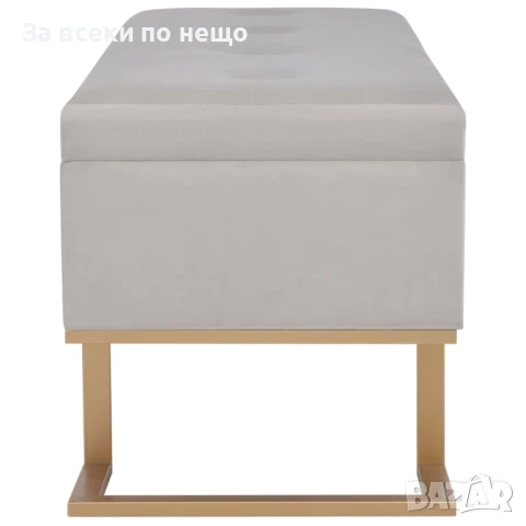 Пейка с отделение за съхранение, 105 см, сиво кадифе Код P1006, снимка 2 - Други - 51210455