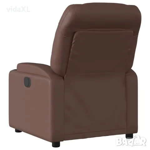 vidaXL Масажен наклоняем стол, кафяв, изкуствена кожа, снимка 6 - Дивани и мека мебел - 56147380