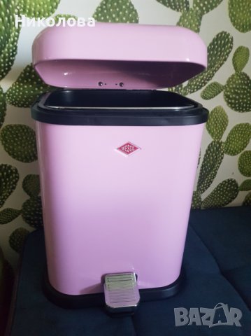 Wesco Single Boy Pink Кошче за отпадъци с капак и педал 13 L, снимка 7 - Други - 36957552