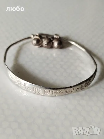 Стара СРЕБЪРНА КИТАЙСКА ГРИВНА ПРОБА СРЕБРО 0,990, снимка 2 - Други ценни предмети - 50254052