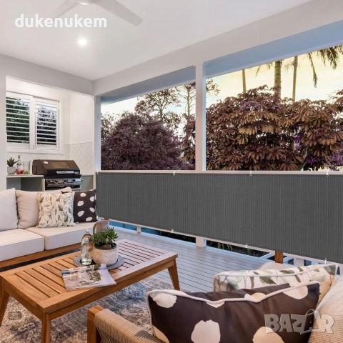 Защитна преграда за балкон 90х500 см – водоустойчива, UV защита, антрацит, снимка 7 - Други стоки за дома - 52463781