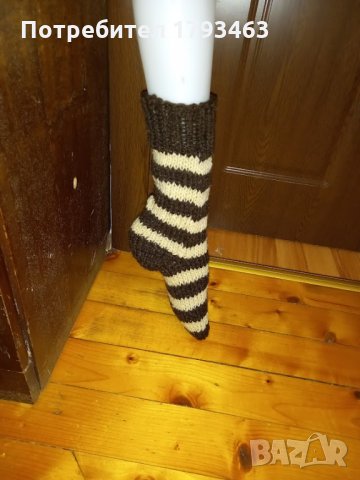 Ръчно плетени чорапи 100% вълна, снимка 3 - Чорапи - 35418026