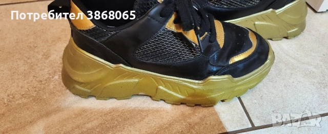 Сникърси Versace черно и златно, снимка 2 - Маратонки - 53033461