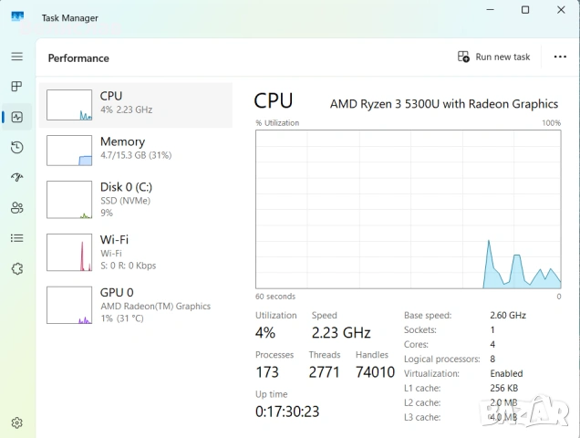 HP Pavilion 15/ Ryzen 3 5300U/ 16GB DDR4/ Full HD/ 256GB SSD + Подарък, снимка 8 - Лаптопи за дома - 53335354