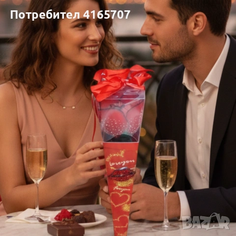 Романтичен букет с червени рози и декоративна лента – перфектен подарък за всека специален повод, снимка 2 - Декорация за дома - 53090203