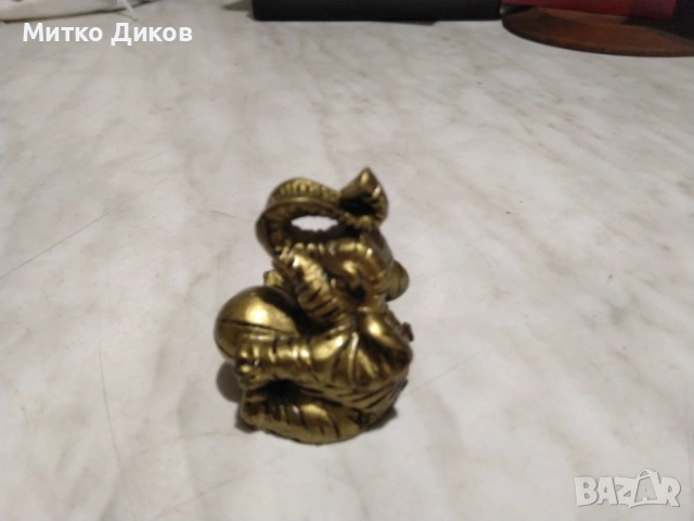 Слонче  с топка скулптурка 45мм х 36мм, снимка 3 - Декорация за дома - 53328178