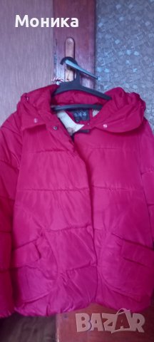 Дамско червено яке с качулка , снимка 1