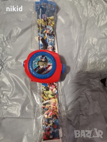 Avengers Отмъстителите герои Капитан Америка Хълк Айрън 3D детски часовник прожектор, снимка 2 - Детски - 30518934