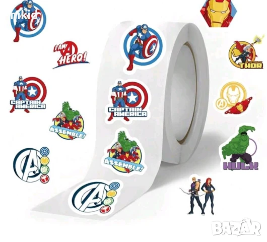 100 бр Avengers марвел Отмъстителите малки самозалепващи лепенки стикери ръчна изработка подарък, снимка 2 - Други - 50588048