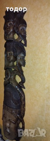 триИзмерна Дърворезба Абанос Африкански Глави , снимка 2 - Статуетки - 38847017